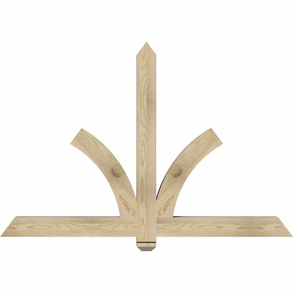 Ekena Millwork Redmond Rough Sawn Timber Gable Bracket, Douglas Fir, 60"W x 40"H x 4"D x 4"F, 16/12 Pitch GBW060X40X0404RED00RDF - main